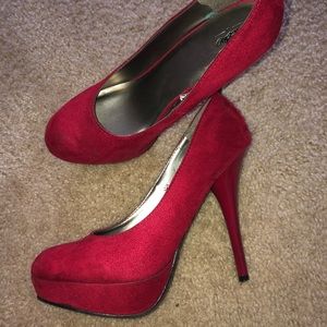 Red Suede Pumps
